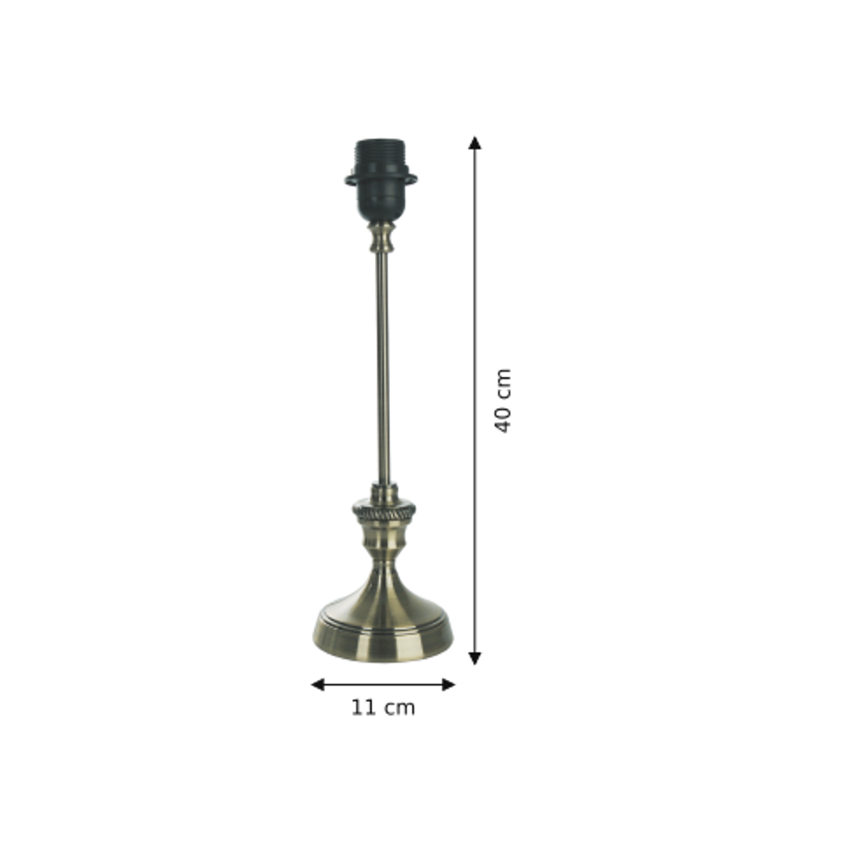 Maattekening met alle afmetingen in centimeters van Various Lampenvoet - Brons - 40 cm - Metaal - E27