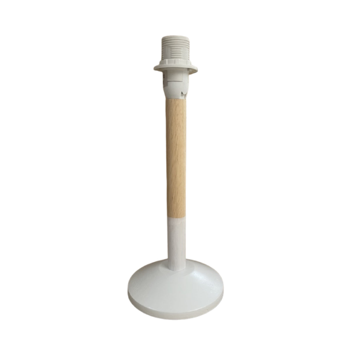 Deze moderne lampenvoet in wit en crème voegt een frisse touch toe aan elk interieur. Perfect voor een stijlvolle sfeer.