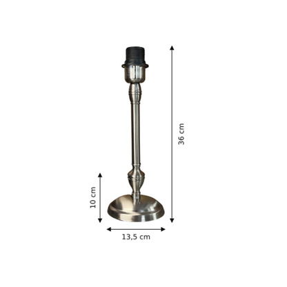 Strakke lampenvoet in nikkel, perfect voor moderne interieurs. Een elegante basis voor jouw unieke lampontwerp.