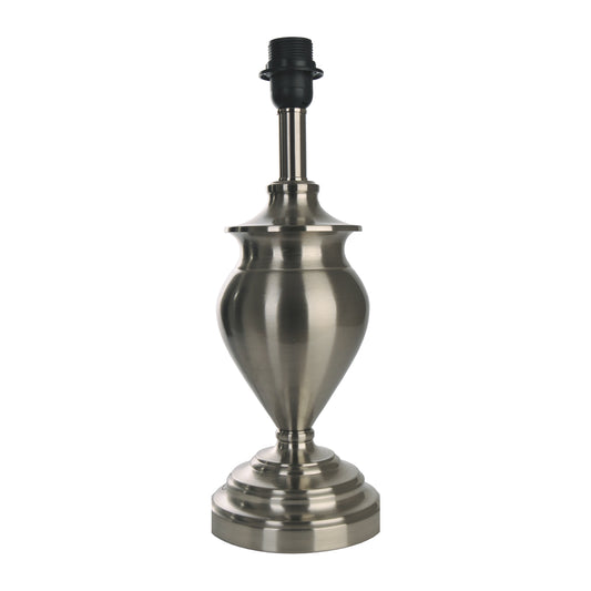 Deze nikkel lampenvoet van 40,5 cm heeft een moderne uitstraling. Perfect om je favoriete lampenkap stijlvol te accentueren.
