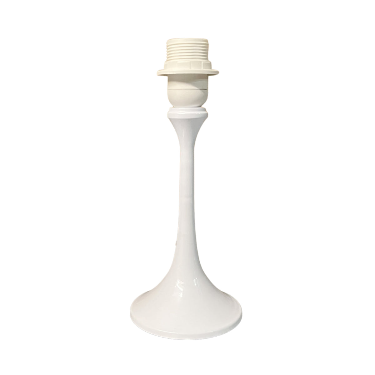 Strakke witte lampenvoet van 24 cm hoog, perfect voor een eigentijdse uitstraling in je interieur. Creëert een frisse sfeer.