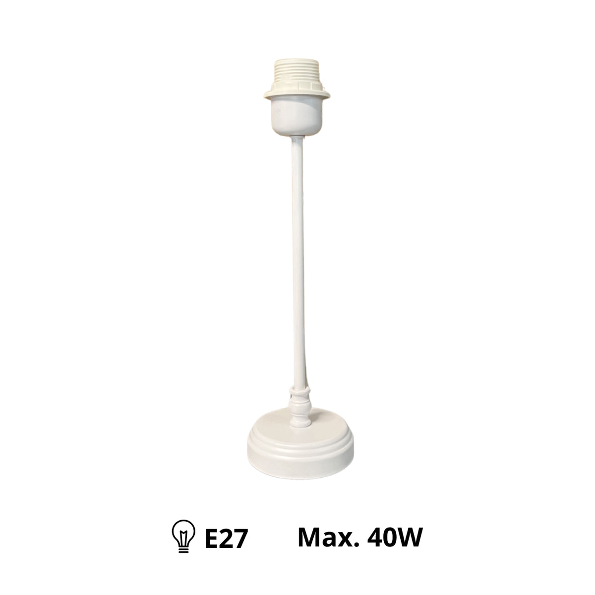 Deze witte lampenvoet uit de Lampenfüße serie voegt een frisse uitstraling toe aan jouw interieur. Perfect voor elke lamp.