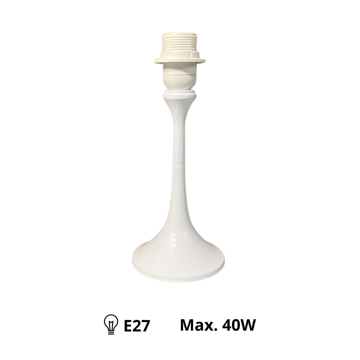Deze witte lampenvoet van 24 cm geeft elke lamp een frisse uitstraling. Perfect voor een moderne inrichting.