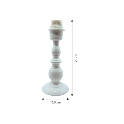 Moderne lampenvoet in wit metaal, perfect voor een frisse uitstraling. Ideaal om je favoriete lamp mee te accentueren.
