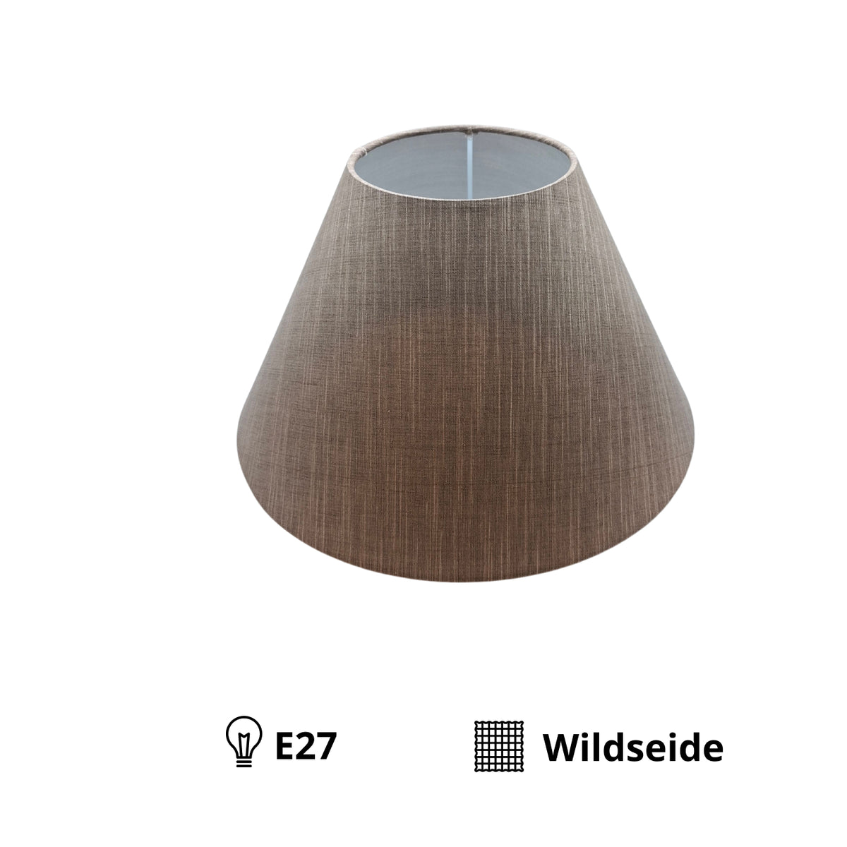 Minimalistische lampenkap in warm bruin chintz. Perfect voor een sfeervolle en tijdloze uitstraling in uw interieur.