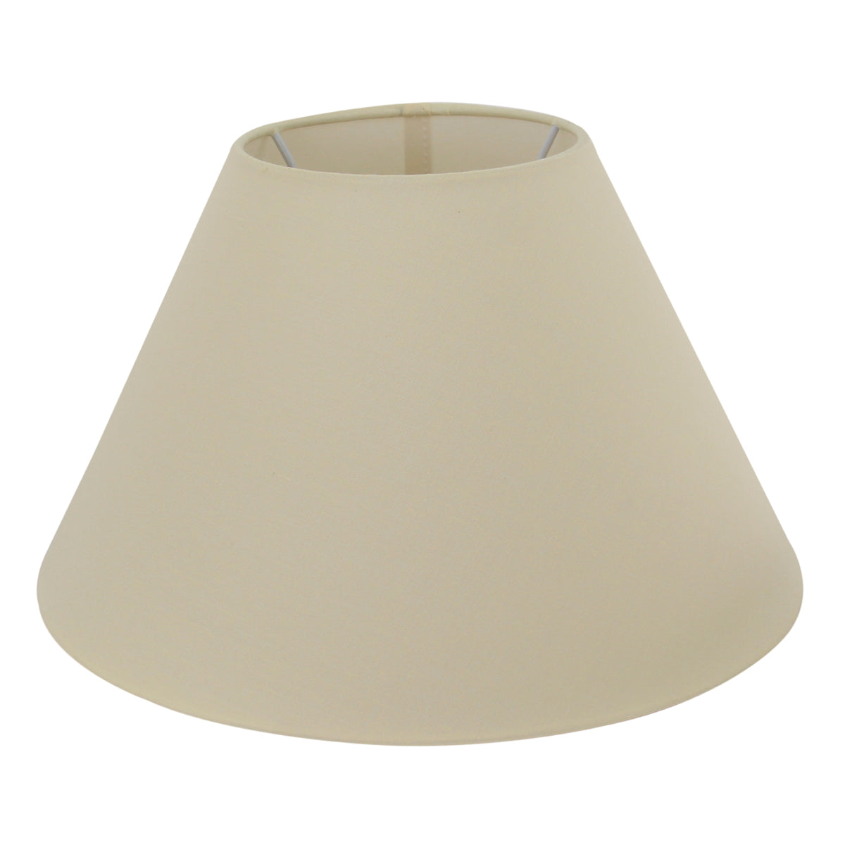 Zijaanzicht van een crèmekleurige lampenkap uit de serie Lampenschirme. Een elegante toevoeging voor sfeervolle verlichting.