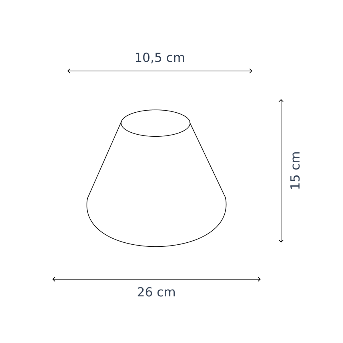 Various Lampenkap Top - Ø26 cm H15 cm - 41625-665 - maattekening