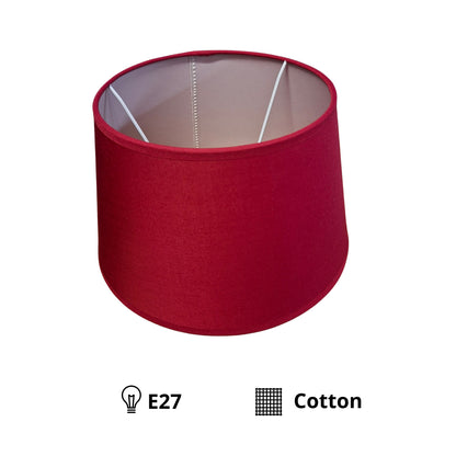 Deze elegante lampenkap in rood katoen voegt een moderne touch toe aan elke ruimte. Perfect voor sfeervolle verlichting.