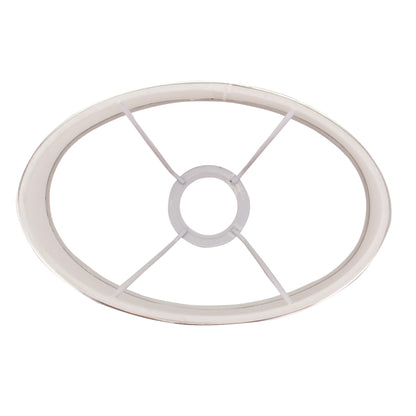 Van bovenaf stralt deze elegante lampenkap in zilver en wit. Perfect voor een verfijnde ambiance in jouw interieur.