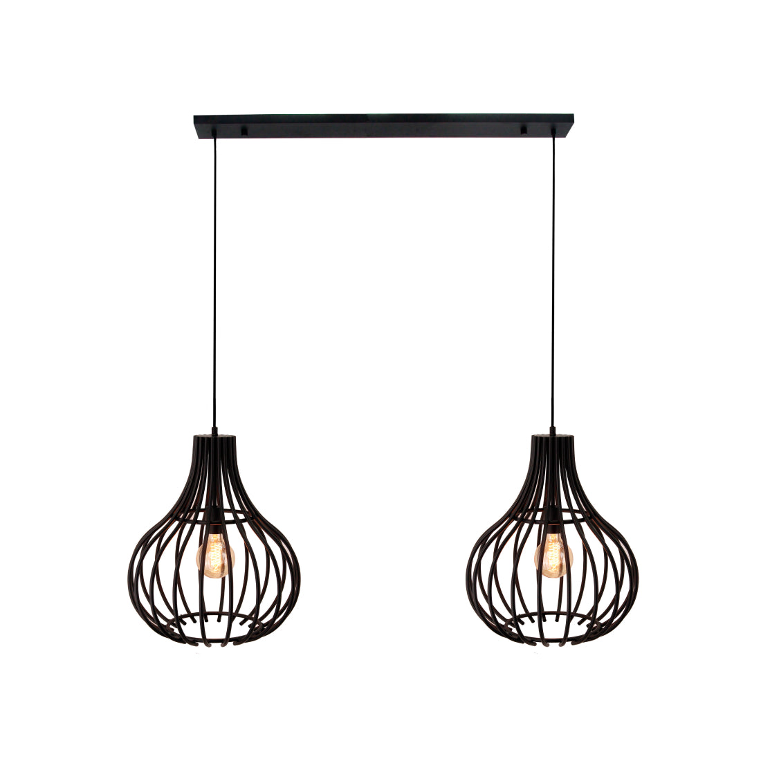 Strakke zwarte hanglamp Goccia voor een moderne uitstraling. Perfect voor een eigentijdse eet- of woonkamer.