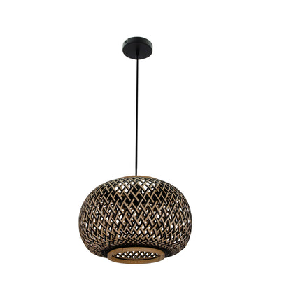 De Weaving hanglamp in naturel en zwart voegt een natuurlijke charme toe aan je interieur. Perfect voor een landelijke sfeer.