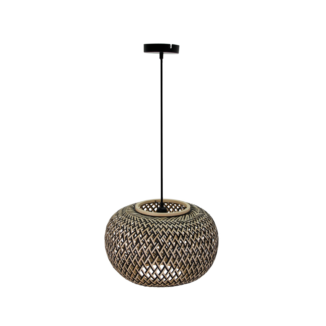 Detail van de beige Weaving hanglamp met een organisch design. Perfect voor een landelijke en warme sfeer in huis.