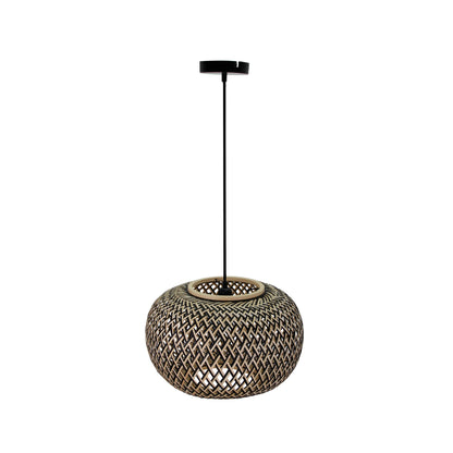 Detail van de beige Weaving hanglamp met een organisch design. Perfect voor een landelijke en warme sfeer in huis.