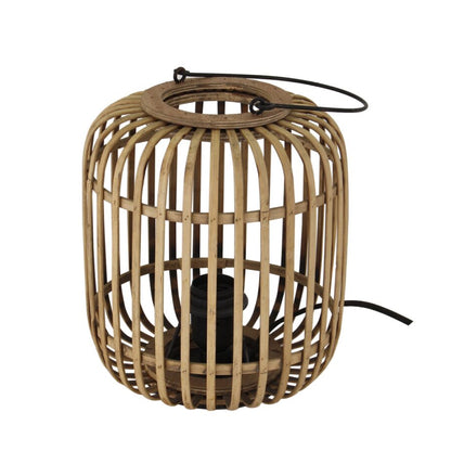 Detail van de beige Woven tafellamp met een prachtig geweven ontwerp. Perfect voor een warme, gezellige sfeer in huis.