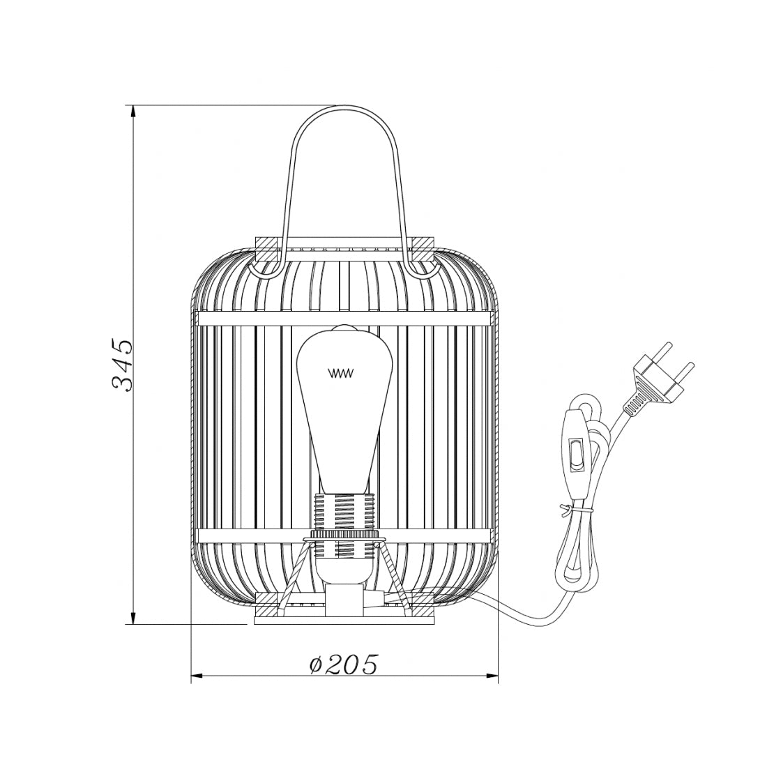 Detailweergave van de zwarte Woven tafellamp. Deze moderne lamp voegt een vleugje stijl toe aan elke tafel.