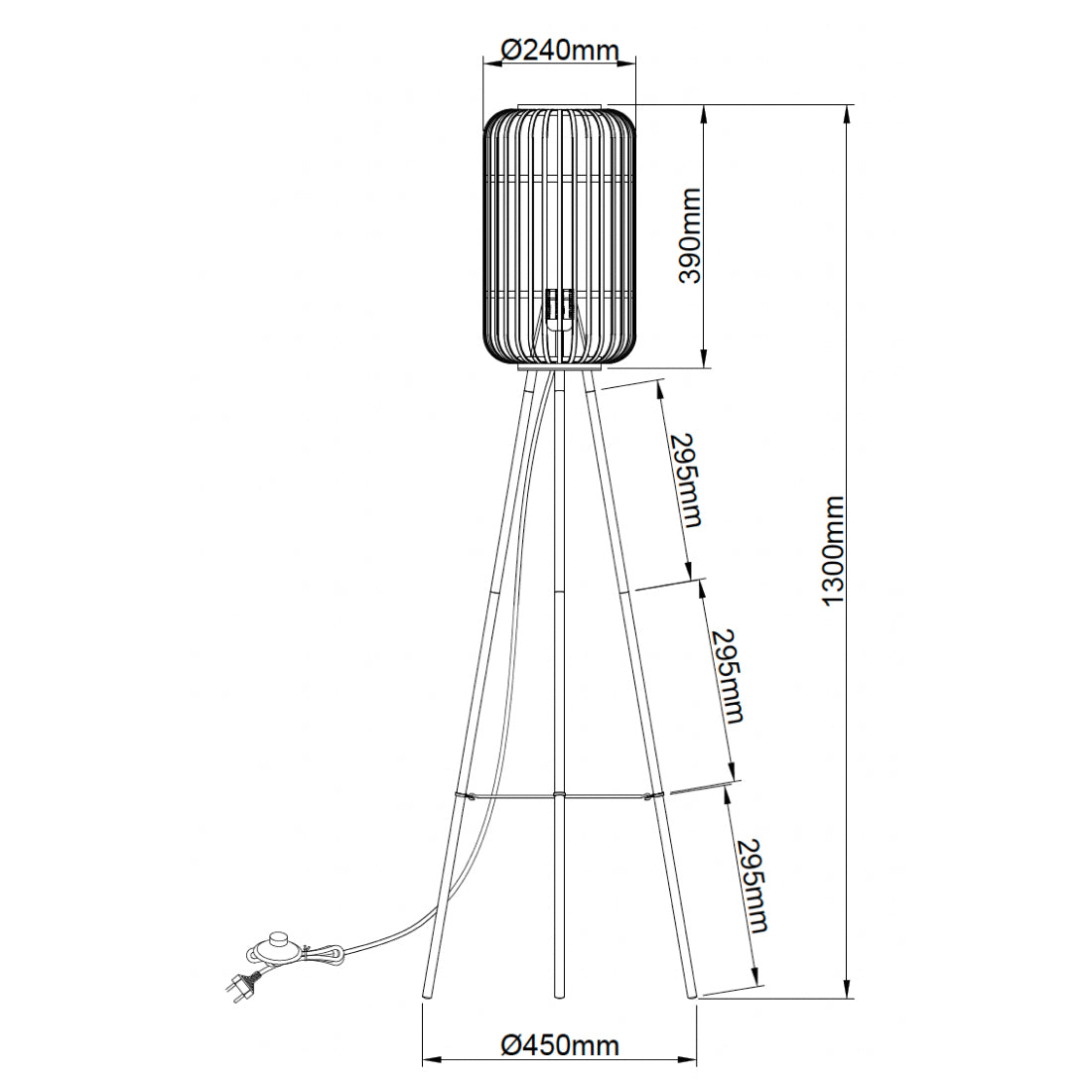De zwarte Woven vloerlamp straalt een moderne sfeer uit. Ideaal voor een stijlvolle inrichting in elke hoek van je huis.