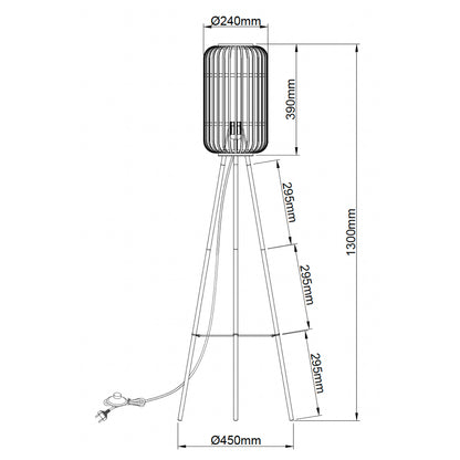 De zwarte Woven vloerlamp straalt een moderne sfeer uit. Ideaal voor een stijlvolle inrichting in elke hoek van je huis.